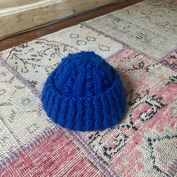 Patricia Underwood Knits Blue Beanie Hat